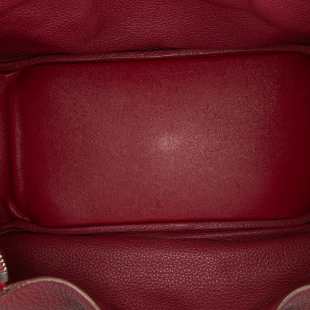 Hermès B Hermès Red Dark Red Calf Leather Clemence Lindy 34 France