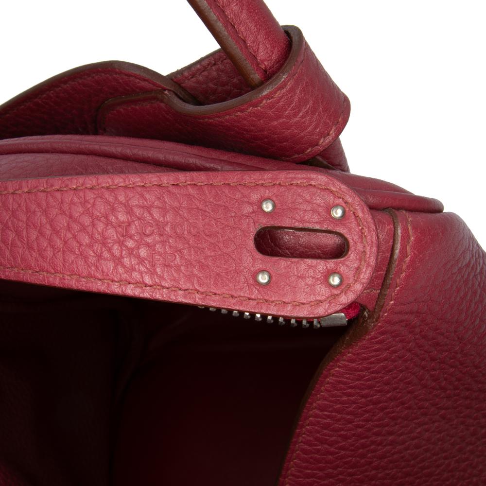 Hermès B Hermès Red Dark Red Calf Leather Clemence Lindy 34 France