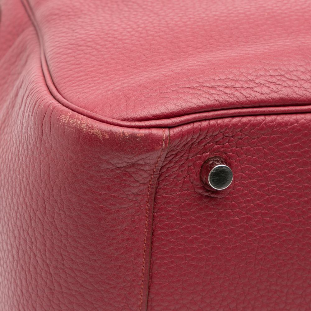 Hermès B Hermès Red Dark Red Calf Leather Clemence Lindy 34 France