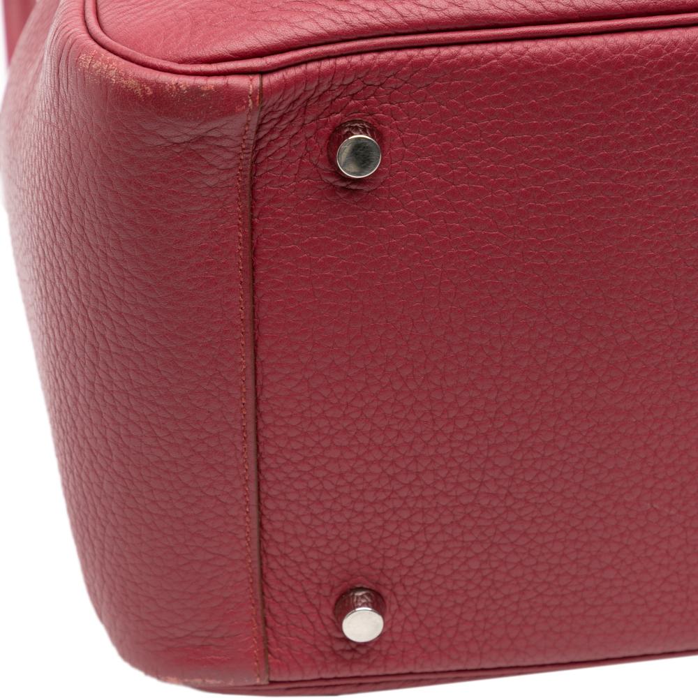 Hermès B Hermès Red Dark Red Calf Leather Clemence Lindy 34 France