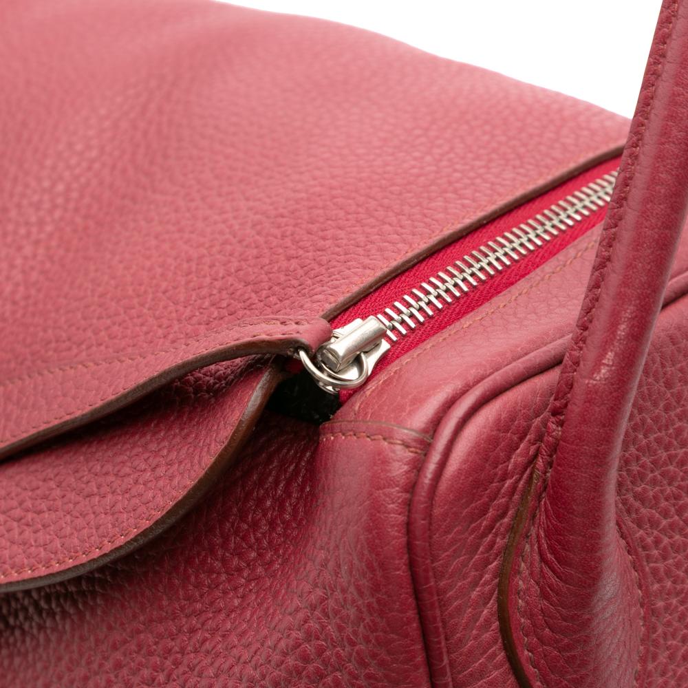 Hermès B Hermès Red Dark Red Calf Leather Clemence Lindy 34 France