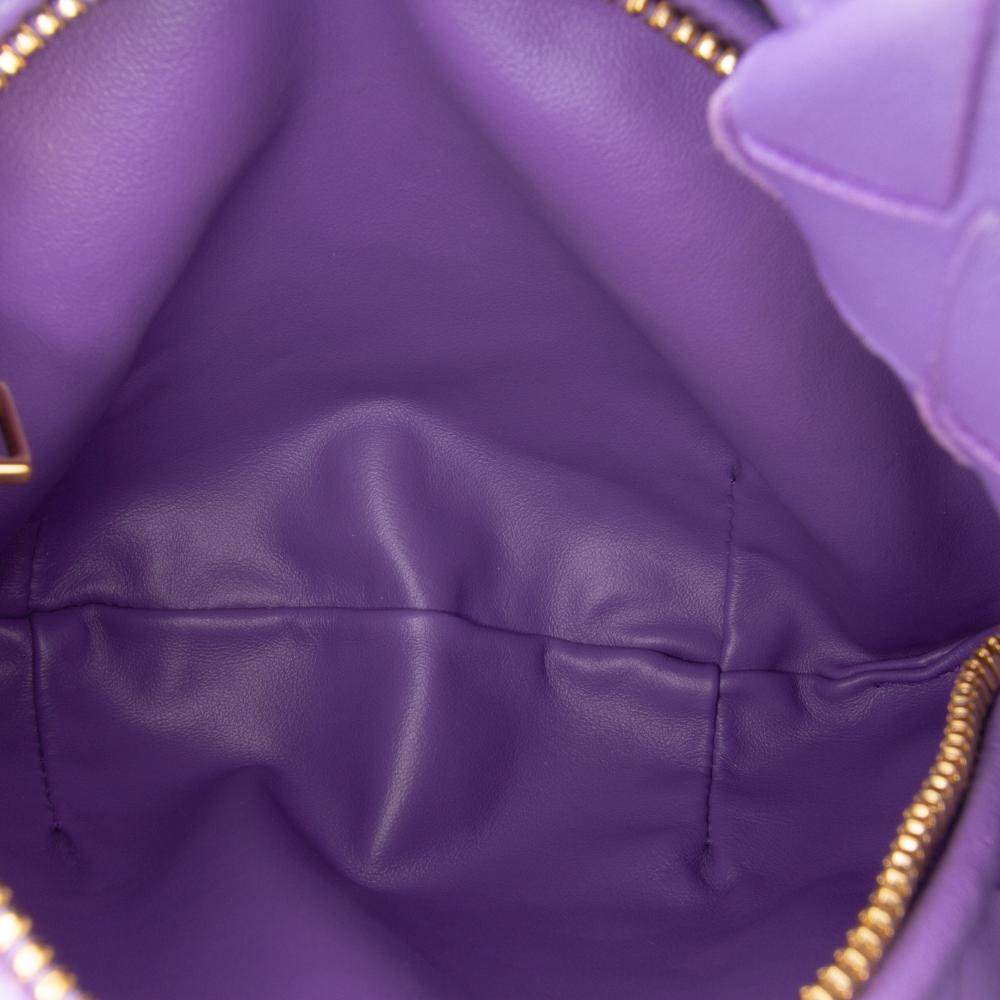 Bottega Veneta AB Bottega Veneta Purple Dark Purple Nappa Leather Leather Mini Nappa Intrecciato Jodie Italy