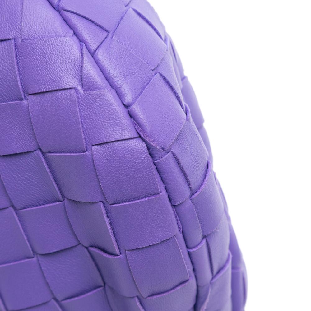 Bottega Veneta AB Bottega Veneta Purple Dark Purple Nappa Leather Leather Mini Nappa Intrecciato Jodie Italy
