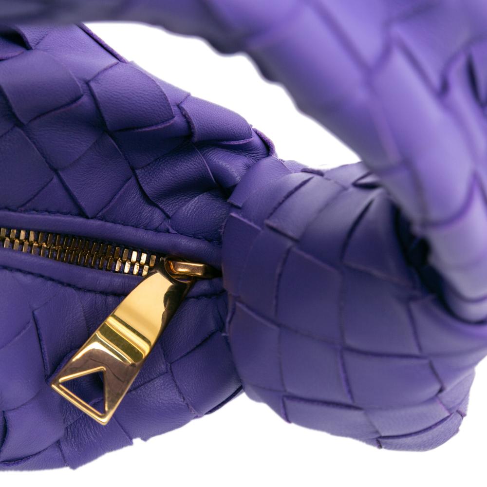 Bottega Veneta AB Bottega Veneta Purple Dark Purple Nappa Leather Leather Mini Nappa Intrecciato Jodie Italy
