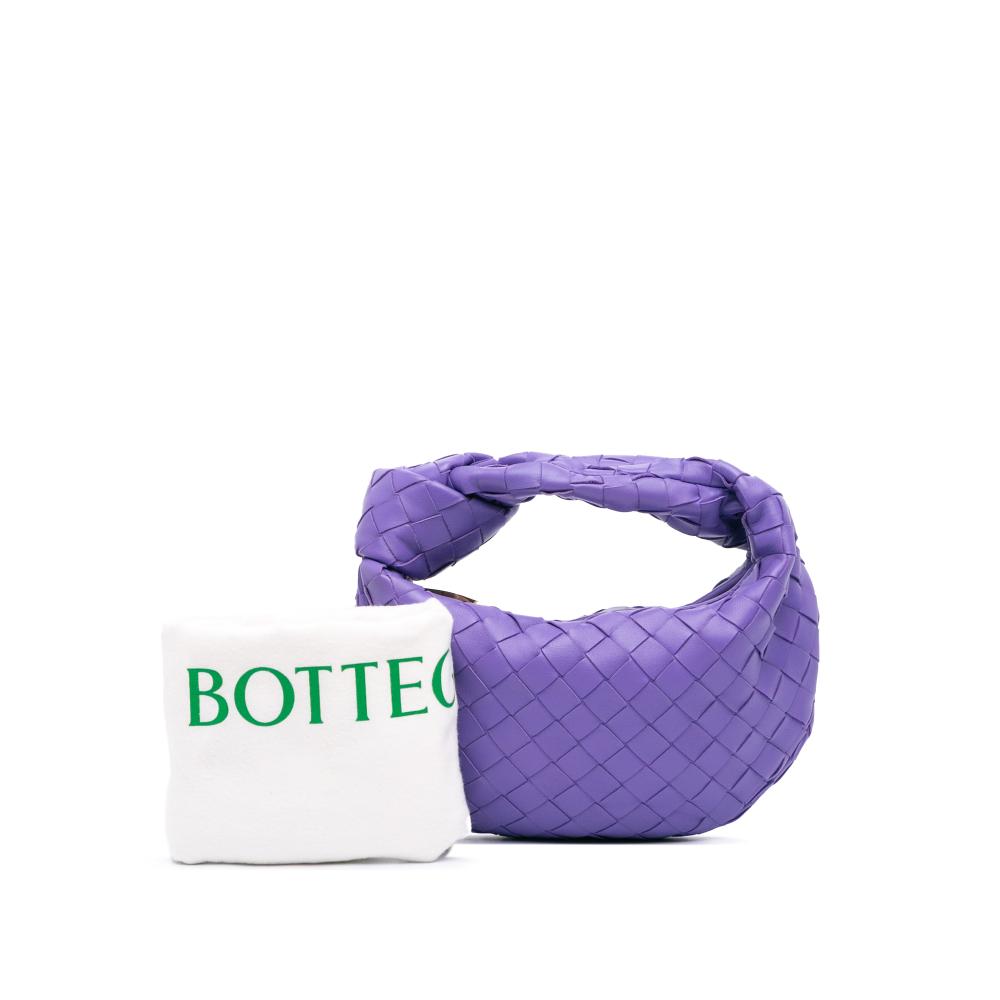 Bottega Veneta AB Bottega Veneta Purple Dark Purple Nappa Leather Leather Mini Nappa Intrecciato Jodie Italy