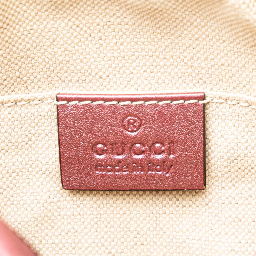 Gucci B Gucci Pink Calf Leather Metallic Microguccissima Sunshine Disco Camera Bag Italy