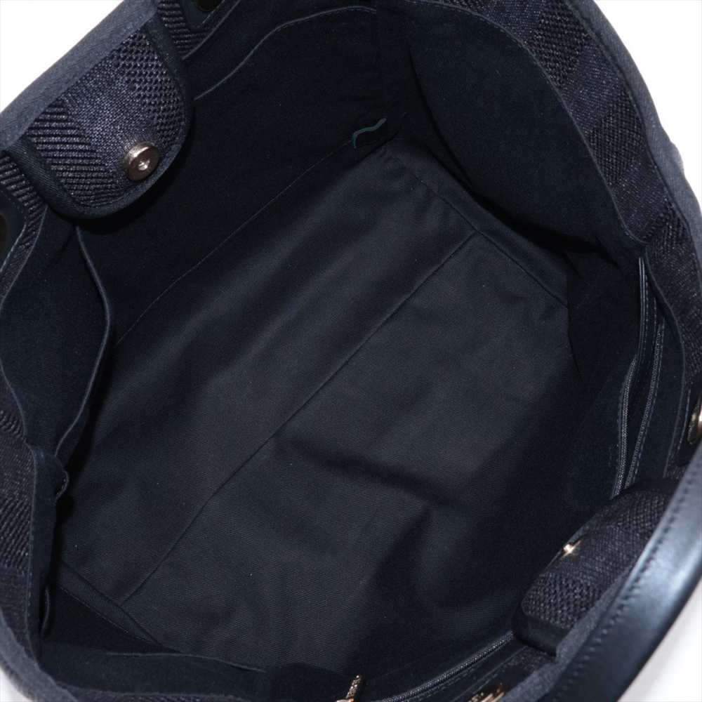 Chanel Deauville Medium Raffia 2-Ways Tote Bag Blue