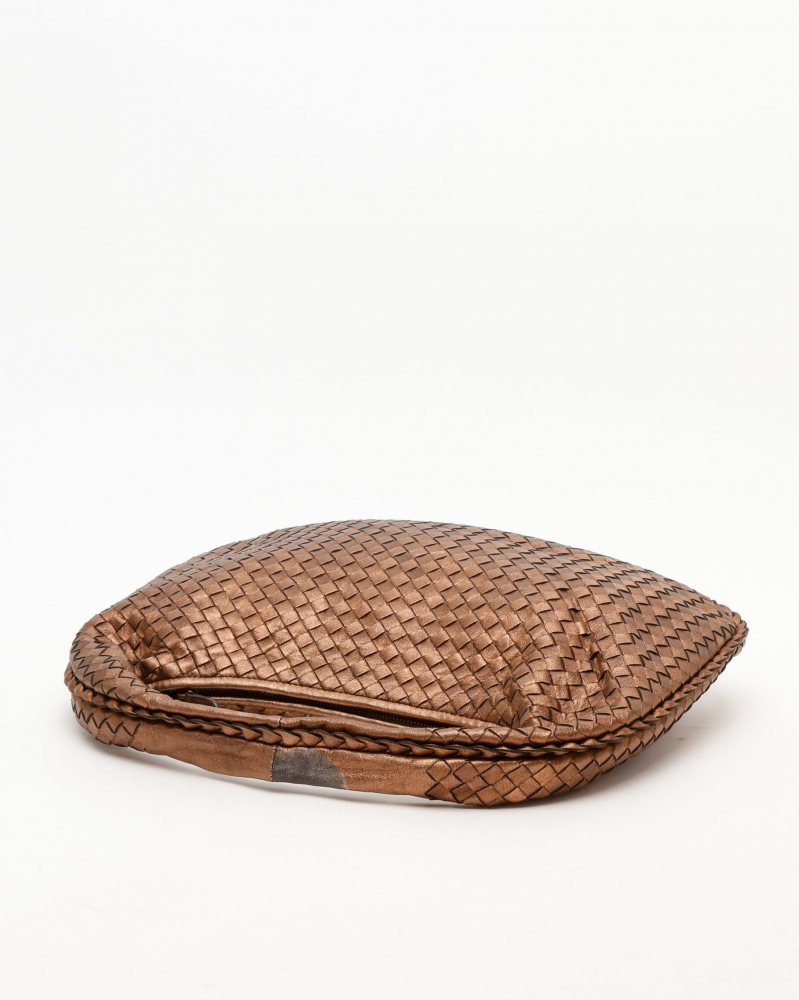 Bottega Veneta Medium Metallic Intrecciato Hobo Bag