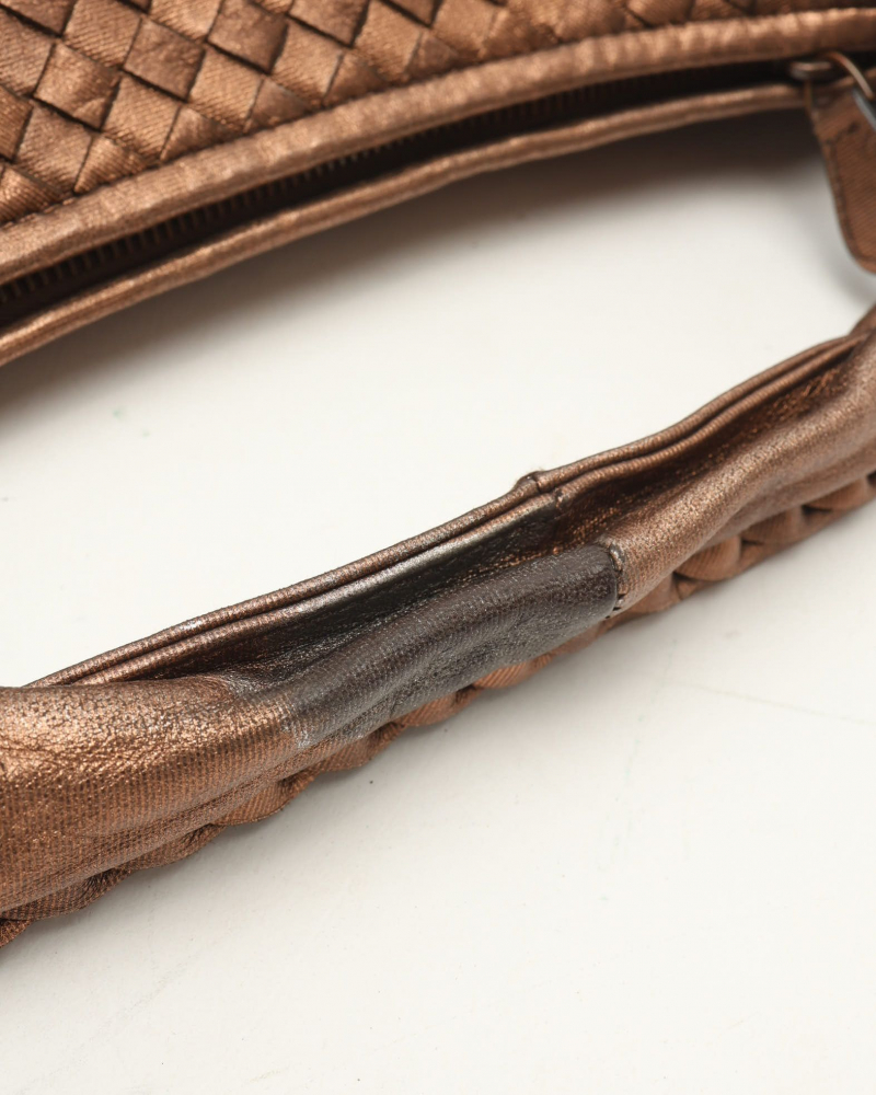 Bottega Veneta Medium Metallic Intrecciato Hobo Bag
