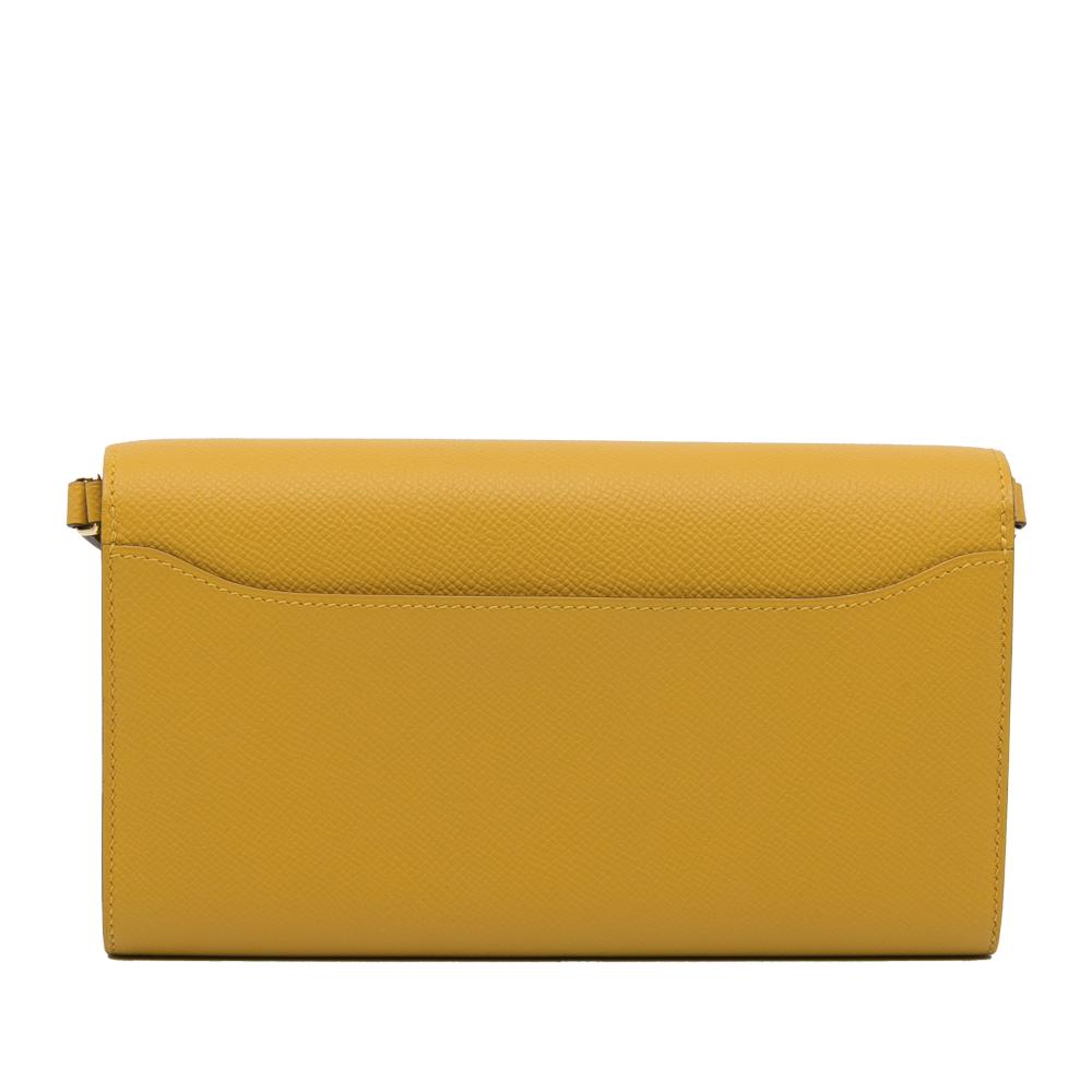 Hermès AB Hermès Yellow Calf Leather Epsom Constance Long To Go Wallet France