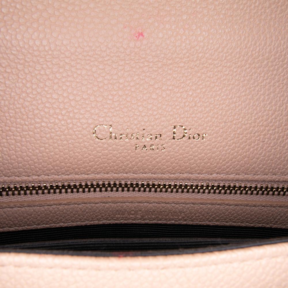 Christian Dior B Dior Pink Calf Leather Medium Grained skin Diorama Flap Italy