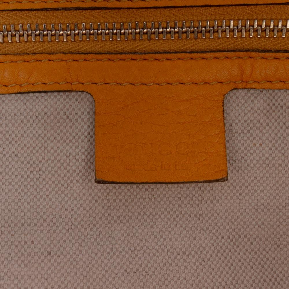 Gucci B Gucci Brown with Yellow Canvas Fabric GG Bella Satchel Italy