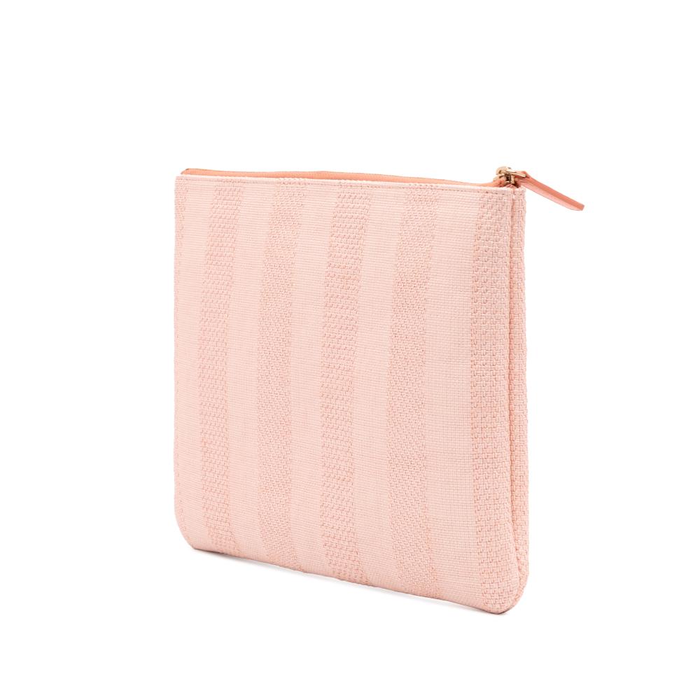 Chanel AB Chanel Pink Light Pink Tweed Fabric Medium Deauville O Case Italy