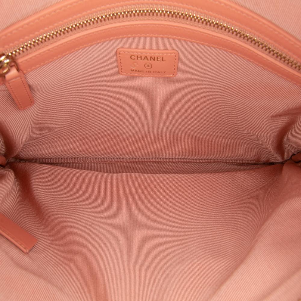 Chanel AB Chanel Pink Light Pink Tweed Fabric Medium Deauville O Case Italy