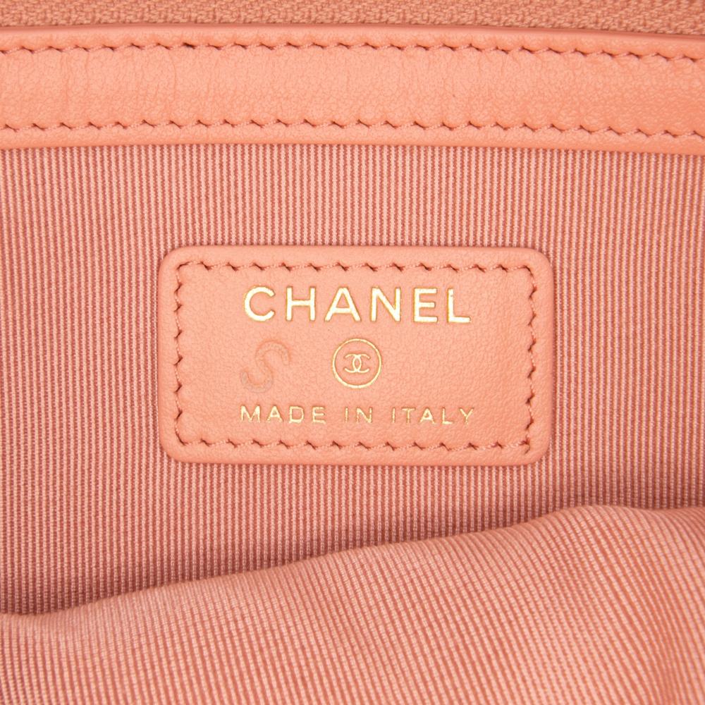 Chanel AB Chanel Pink Light Pink Tweed Fabric Medium Deauville O Case Italy