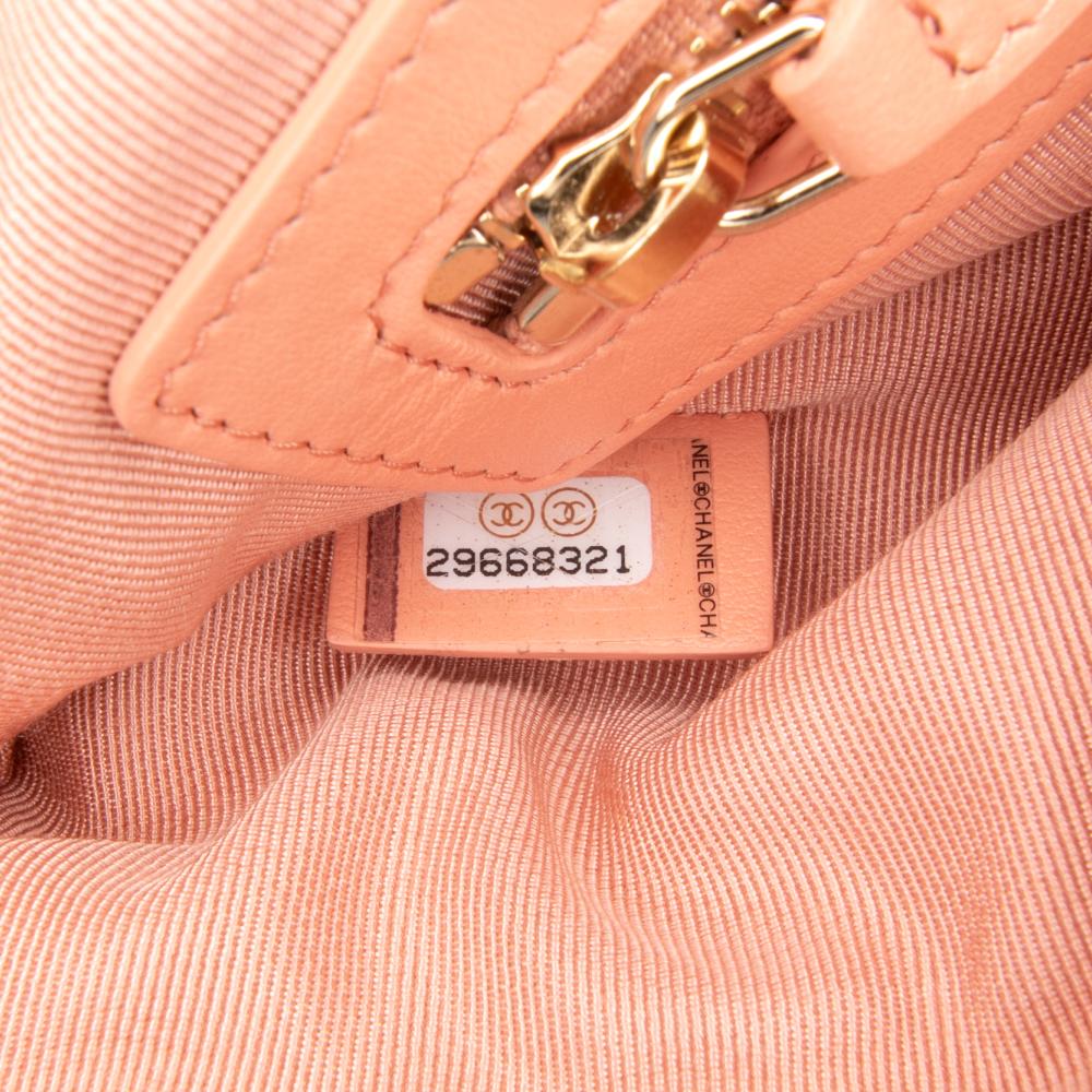 Chanel AB Chanel Pink Light Pink Tweed Fabric Medium Deauville O Case Italy