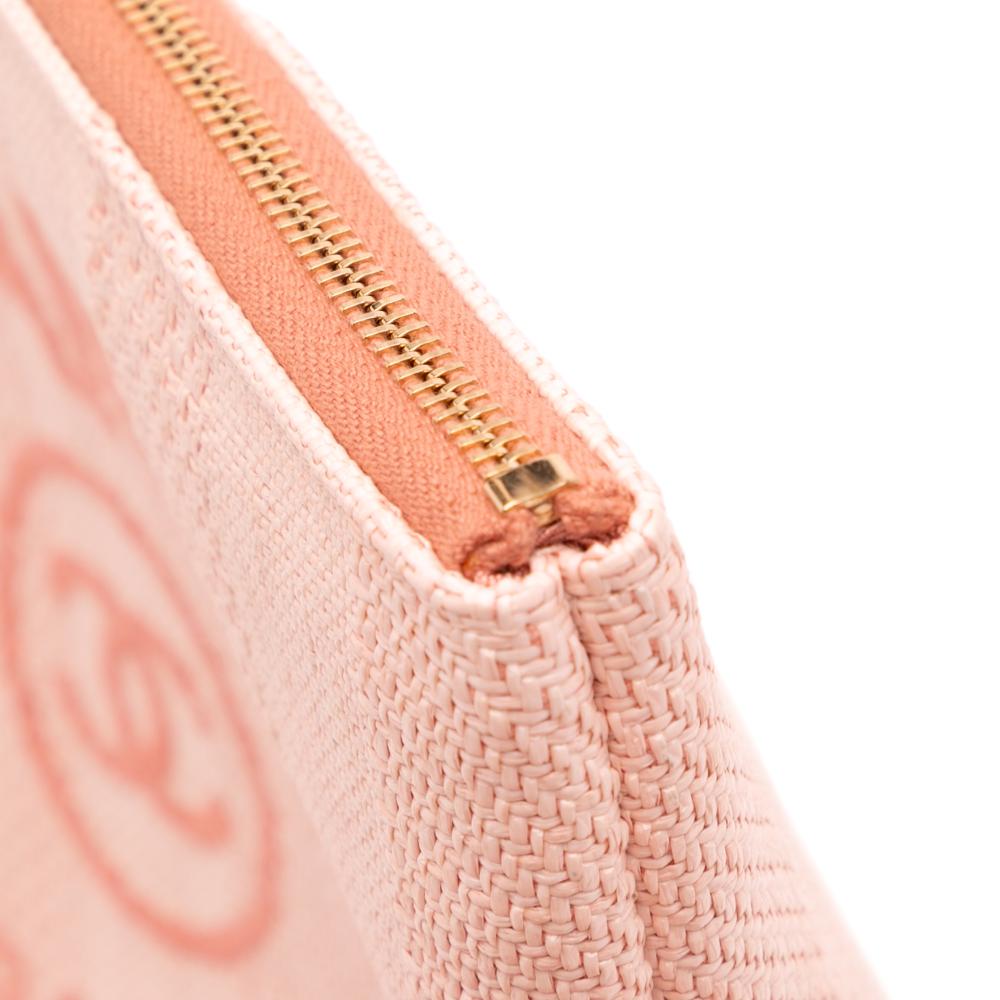 Chanel AB Chanel Pink Light Pink Tweed Fabric Medium Deauville O Case Italy