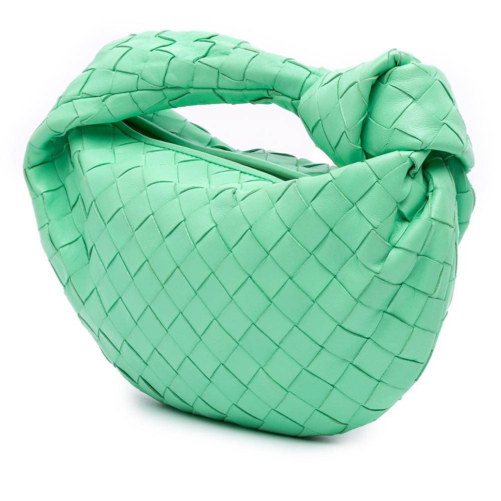 Bottega Veneta B Bottega Veneta Green Light Green Nappa Leather Leather Mini Nappa Intrecciato Jodie Italy