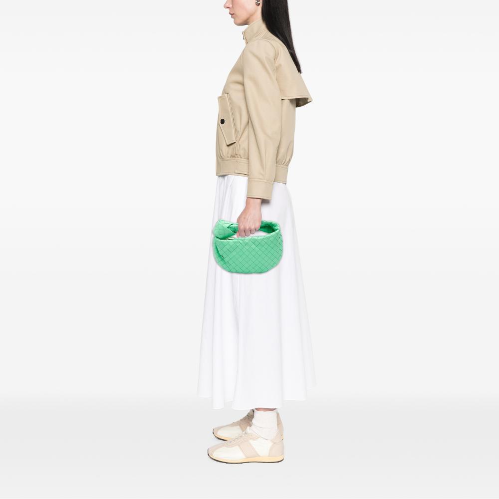 Bottega Veneta B Bottega Veneta Green Light Green Nappa Leather Leather Mini Nappa Intrecciato Jodie Italy