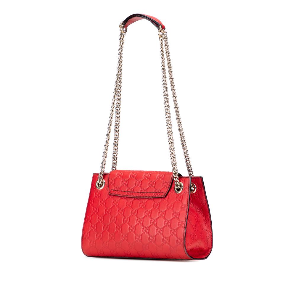 Gucci B Gucci Red Calf Leather Small Guccissima Emily Shoulder Bag Italy