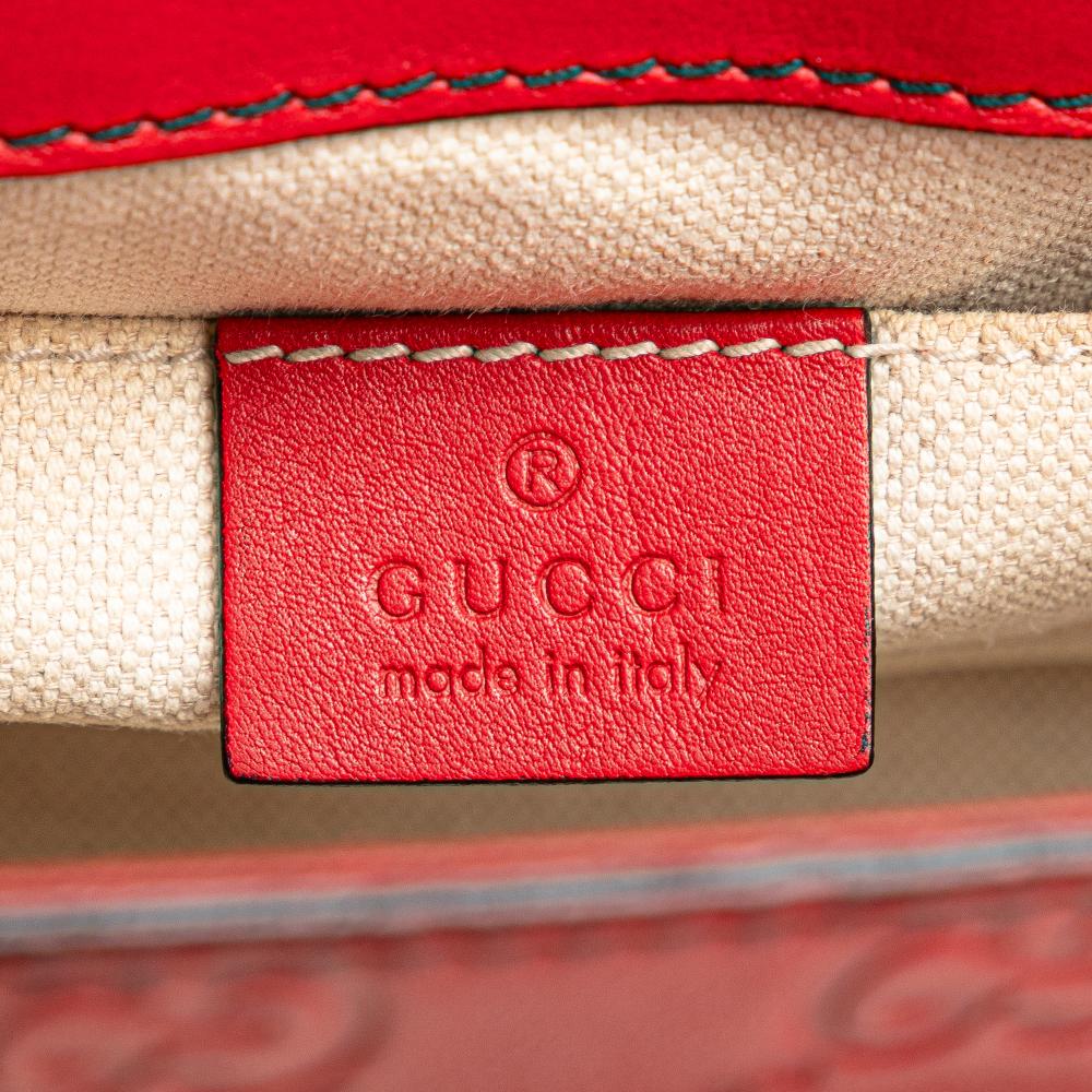 Gucci B Gucci Red Calf Leather Small Guccissima Emily Shoulder Bag Italy
