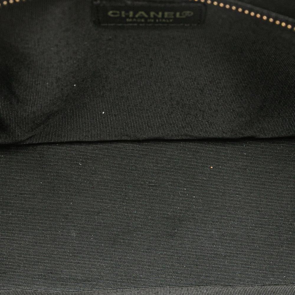 Chanel B Chanel Black Lambskin Leather Leather CC Choco Bar Lambskin Tote Italy