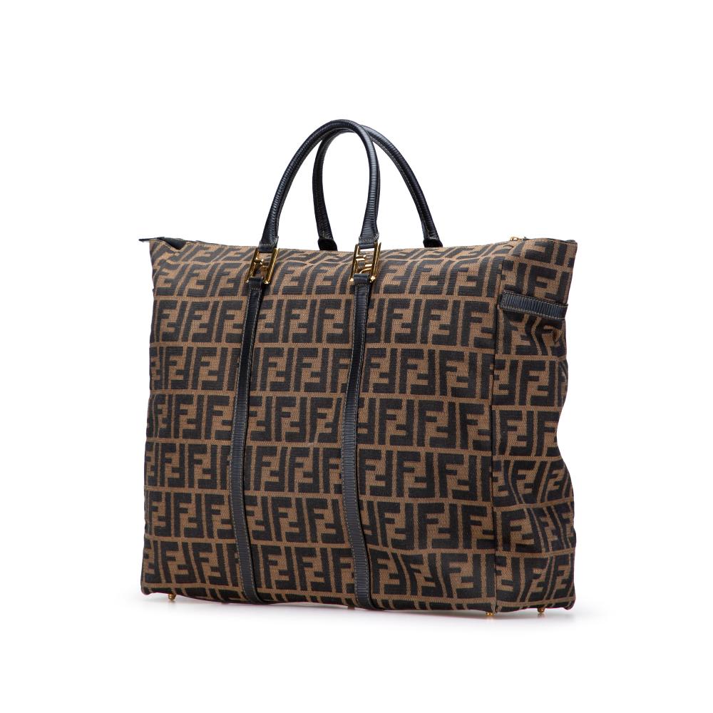 Fendi B Fendi Brown Canvas Fabric Zucca Tote Italy