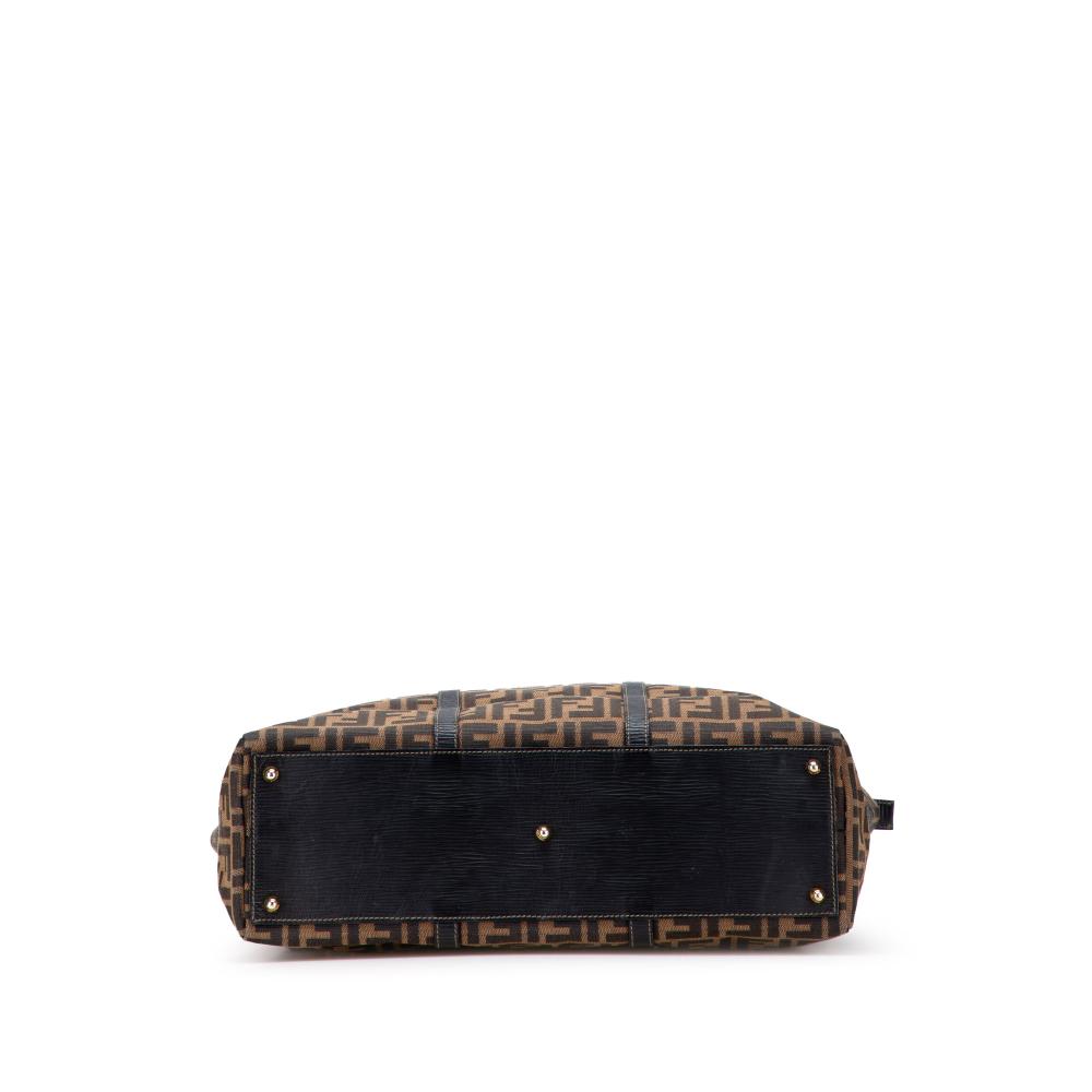 Fendi B Fendi Brown Canvas Fabric Zucca Tote Italy