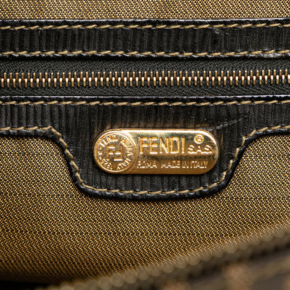 Fendi B Fendi Brown Canvas Fabric Zucca Tote Italy