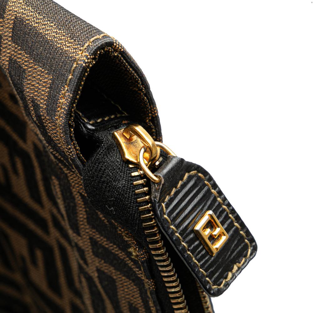 Fendi B Fendi Brown Canvas Fabric Zucca Tote Italy