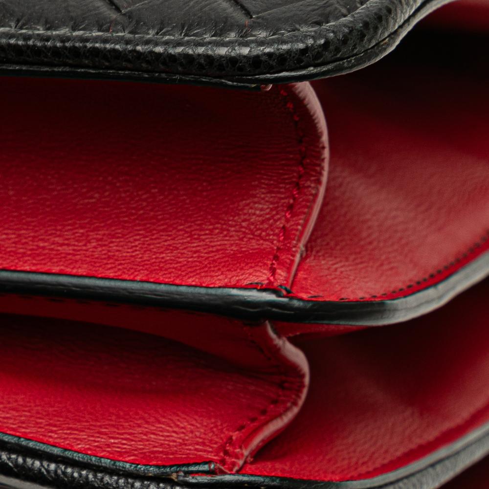 Bottega Veneta B Bottega Veneta Red with Black Nappa Leather Leather Nappa Intrecciato Glass Shoulder Bag Italy