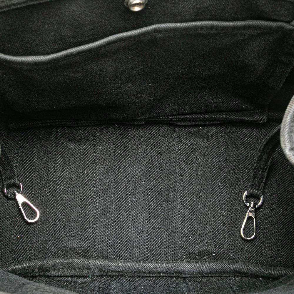 Hermès B Hermès Black Canvas Fabric Toile Valparaiso PM France