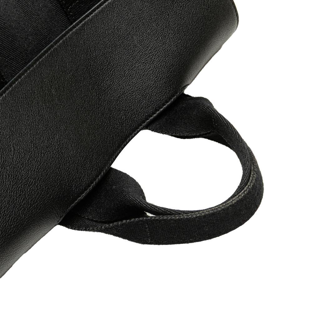 Hermès B Hermès Black Canvas Fabric Toile Valparaiso PM France