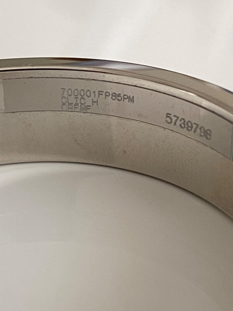 Hermès Bracelet Hermès Clic étroit H Crème avec émail argenté PM France