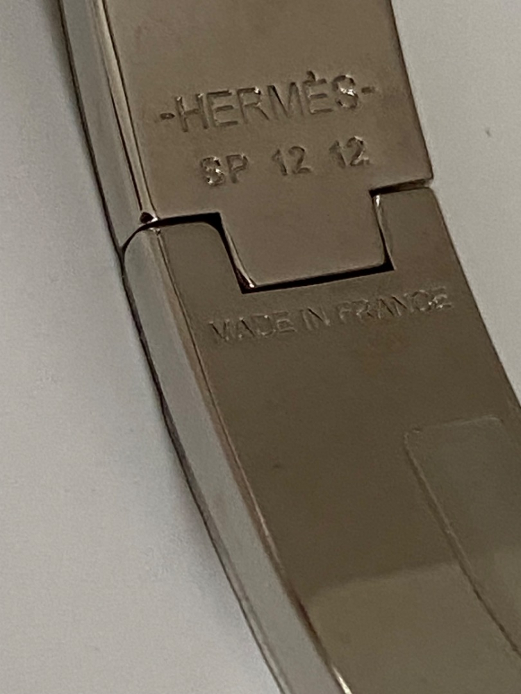 Hermès Bracelet Hermès Clic étroit H Crème avec émail argenté PM France