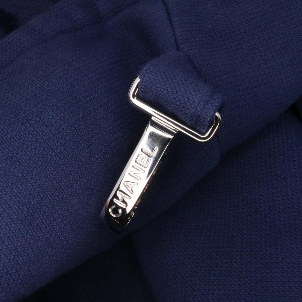 Chanel AB Chanel Blue Dark Blue Cotton Fabric CC Terry Beach Tote Italy