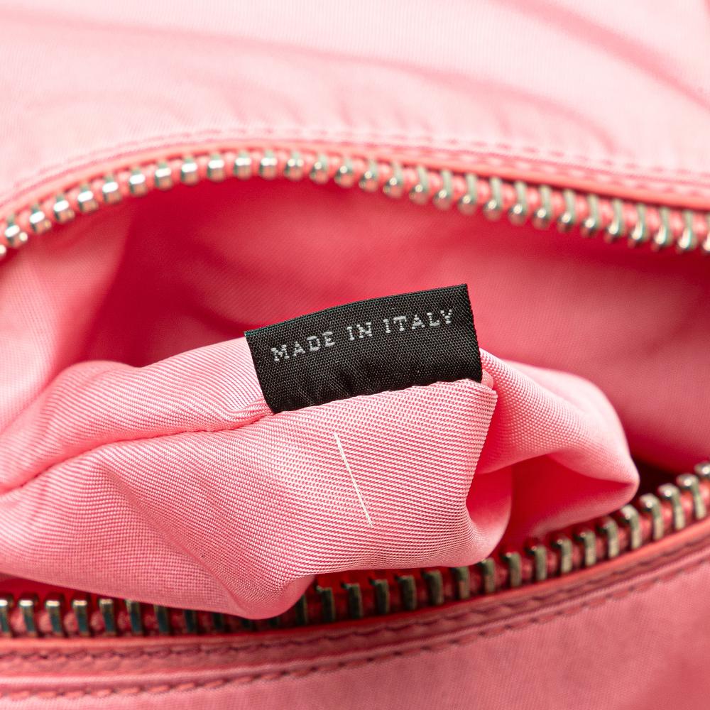 Prada B Prada Pink Dark Pink Nylon Fabric Tessuto Reversible Satchel Italy