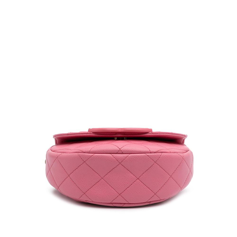 Chanel AB Chanel Pink Caviar Leather Leather Mini CC Quilted Caviar Messenger Flap Italy