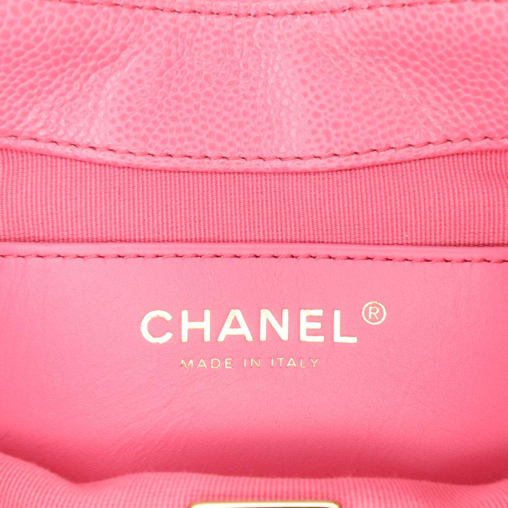 Chanel AB Chanel Pink Caviar Leather Leather Mini CC Quilted Caviar Messenger Flap Italy