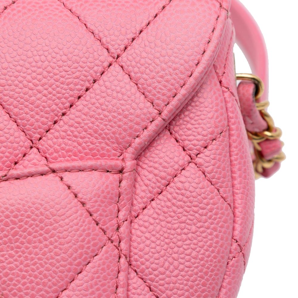 Chanel AB Chanel Pink Caviar Leather Leather Mini CC Quilted Caviar Messenger Flap Italy