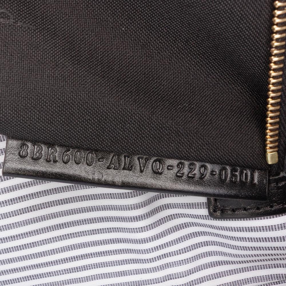 Fendi AB Fendi White with Gray Canvas Fabric Medium Striped Baguette Satchel Italy