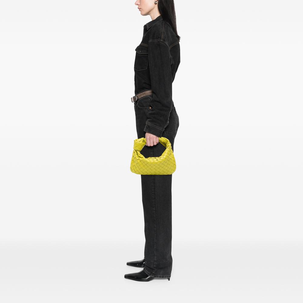 Bottega Veneta B Bottega Veneta Yellow Neon Yellow Nappa Leather Leather Mini Nappa Intrecciato Jodie Italy