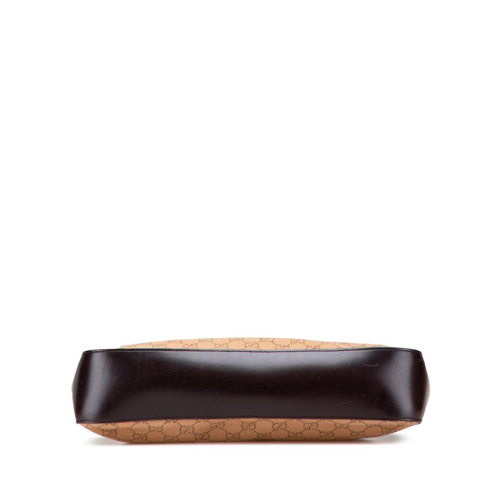 Gucci B Gucci Brown Beige Canvas Fabric GG Tote Italy