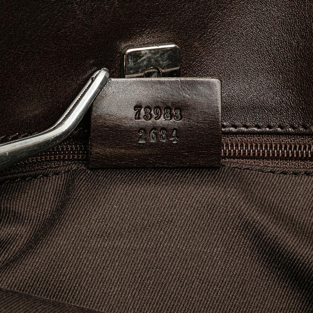 Gucci B Gucci Brown Beige Canvas Fabric GG Tote Italy