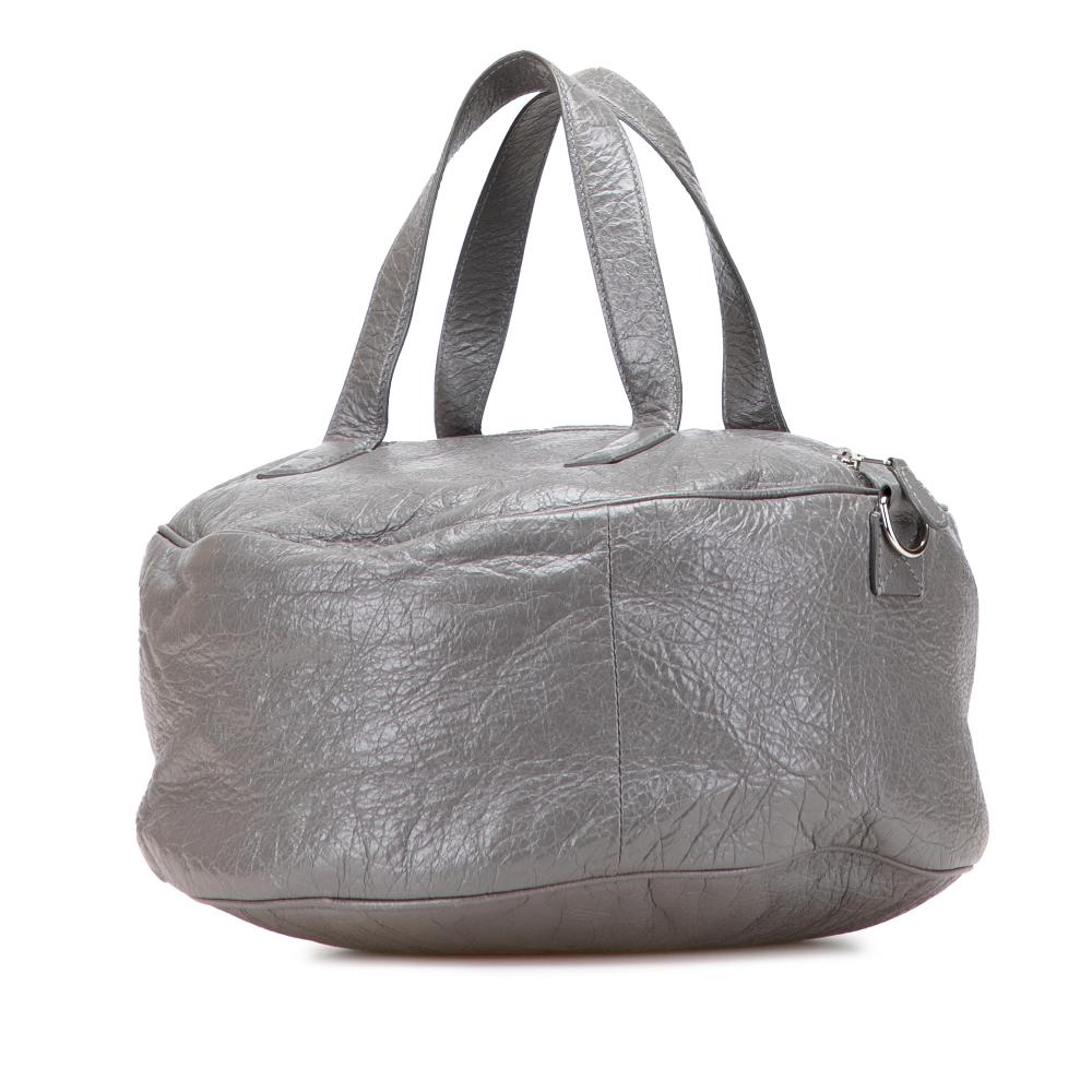 Balenciaga AB Balenciaga Gray Calf Leather Arena Air Hobo Italy