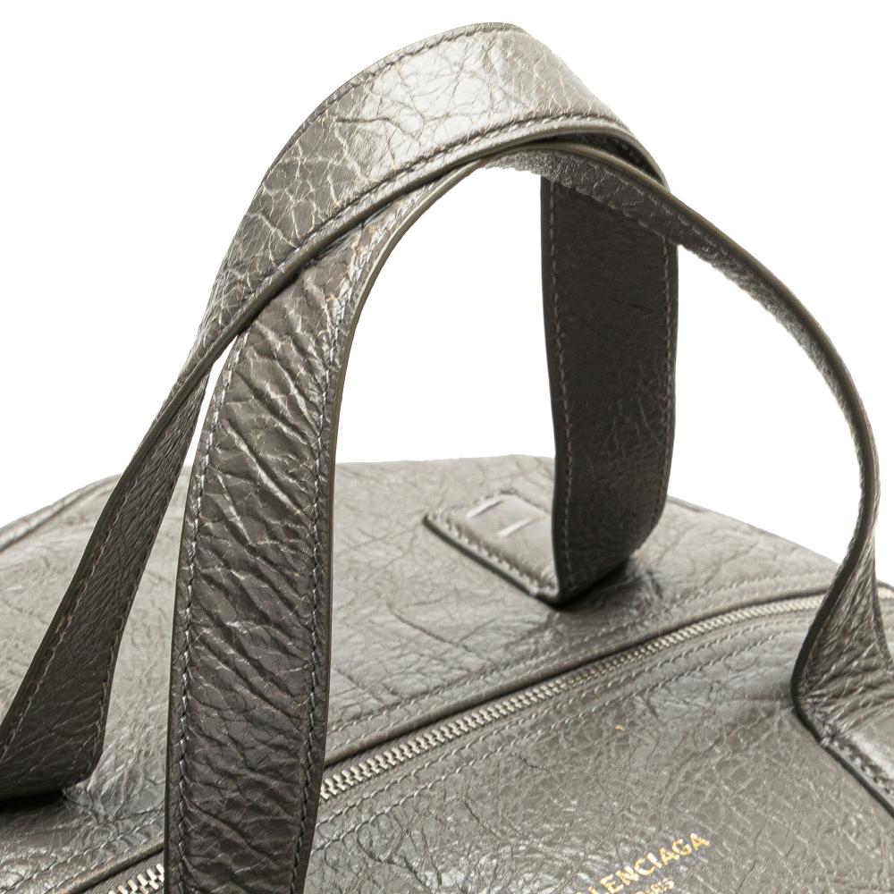 Balenciaga AB Balenciaga Gray Calf Leather Arena Air Hobo Italy