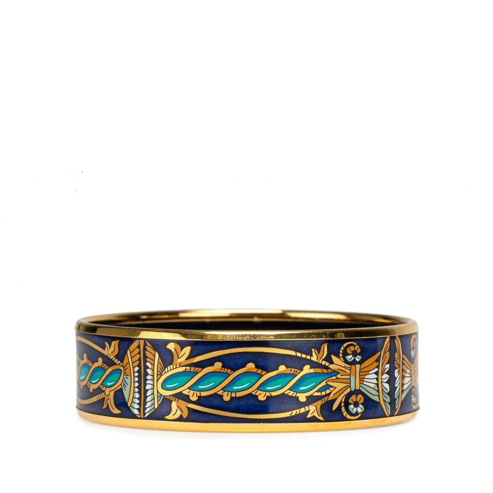 Hermès B Hermès Blue Dark Blue Enamel Other Wide Cloisonne Bangle 65 Austria