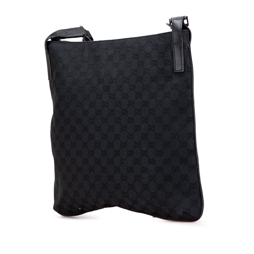 Gucci B Gucci Black Canvas Fabric GG Crossbody Italy