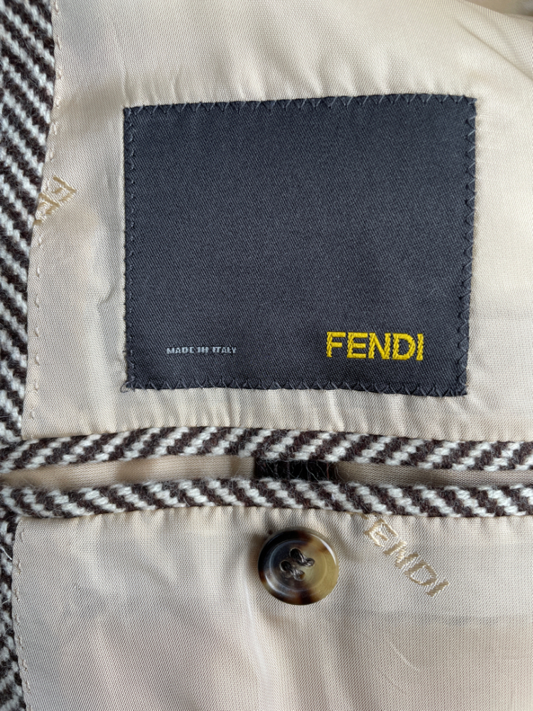 Fendi Tailored herringbone trench coat
