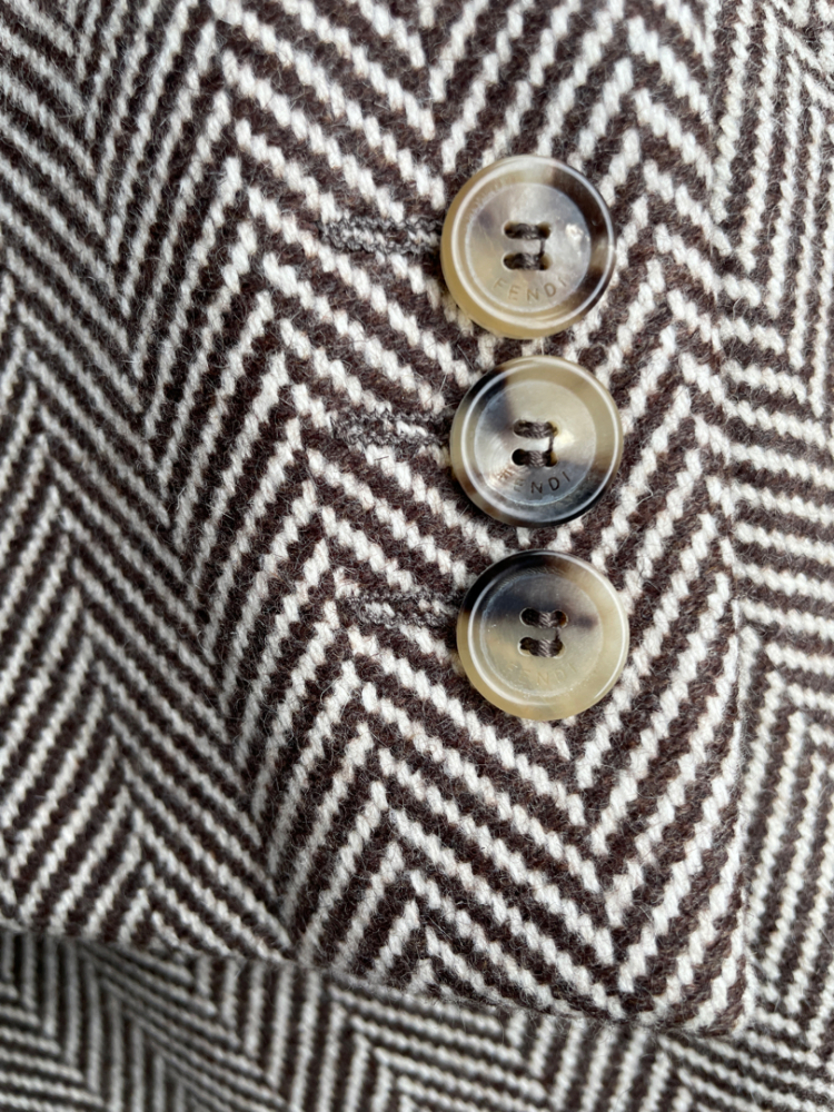 Fendi Tailored herringbone trench coat